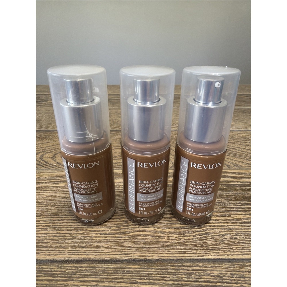 Revlon Illuminance Skin-Caring Foundation 501 Toasted Caramel 1oz Lot‎ of 3